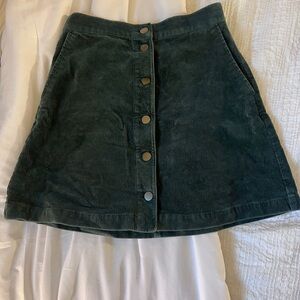 Uniqlo Deep Green Corduroy Skirt